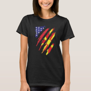 T-shirt Macédoine American Grosse Drapeau USA Patriot Heri