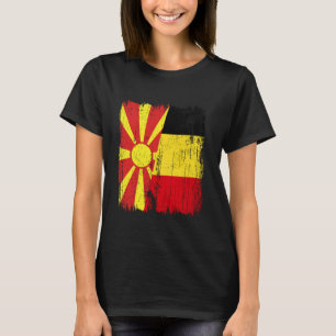 T-shirt Macédoine du Nord Belgique Demi-Drapeau Macédonien