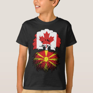 T-shirt Macédoine Macédonienne Racines canadiennes d'arbre