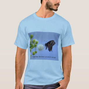 T-shirt Machaon noir sur Buttonbush - pièce en t de HNWR