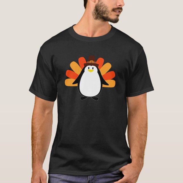 T-shirt Mâche- de la Turquie de pèlerin de pingouin (Devant)