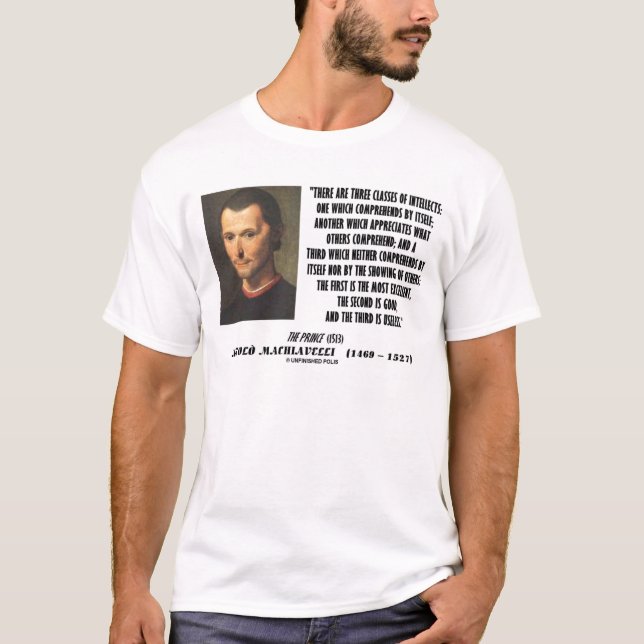 T-shirt Machiavel trois classes de citation d'intellects (Devant)