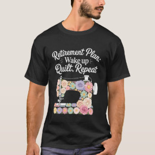 T-shirt Machine à coudre amateur de patchwork Retraite tri