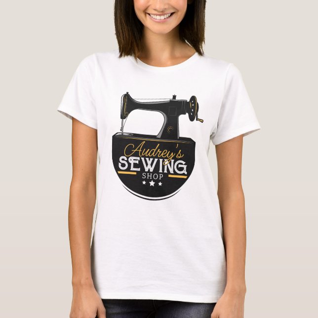 T-shirt Machine à coudre ancienne AJOUTER NOM Couturière T (Devant)
