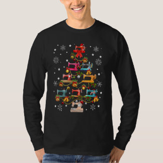 T-shirt Machine à coudre Arbre de Noël Quilting Drôle Sewi