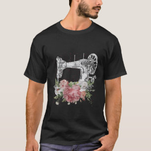 T-shirt Machine à coudre Artisanat Quilting Fleurs d'égout