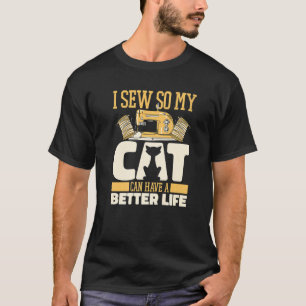 T-shirt Machine à coudre Chat égout Couturière Travail man