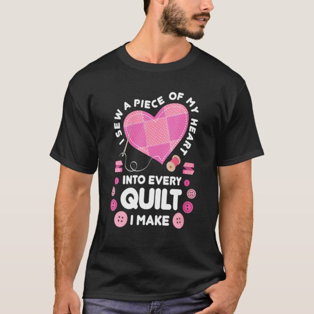 T-shirt Machine à coudre cœur de couture pour femmes Coudr (Devant)