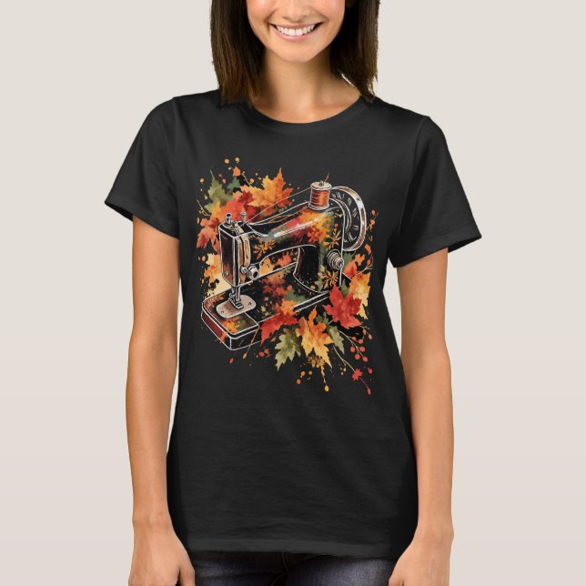 T-shirt Machine à coudre d'automne (Devant)