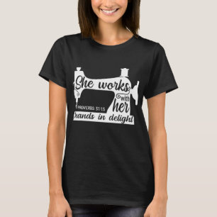 T-shirt Machine à coudre Quilting Crocheting Foi Jésus Die