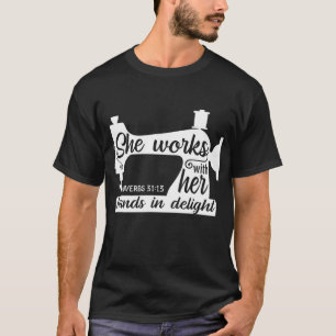 T-shirt Machine à coudre Quilting Crocheting Foi Jésus Die