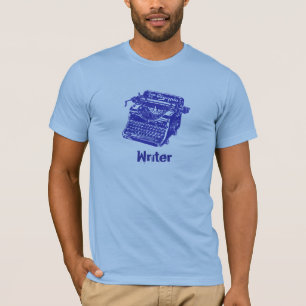 T-shirt Machine à écrire bleue vintage