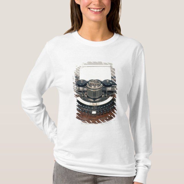 T-shirt Machine à écrire de Hammond, avec le clavier idéal (Devant)