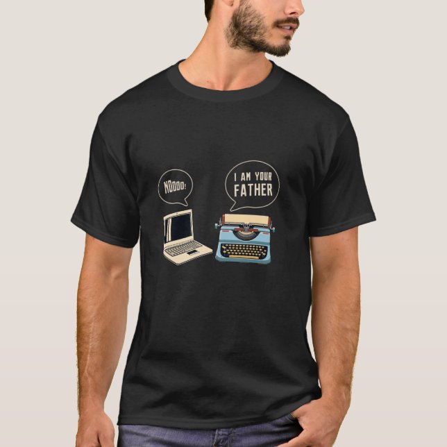 T-shirt Machine à écrire Je suis votre père Programmeur Ac (Devant)