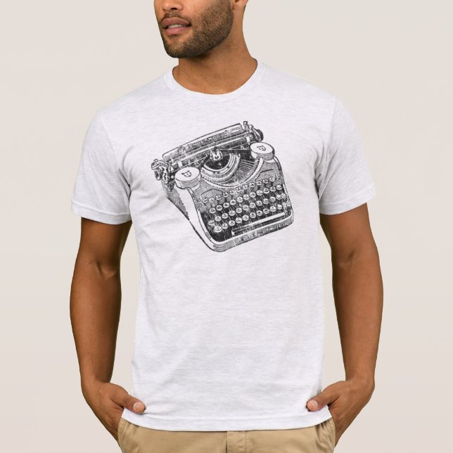 T-shirt Machine à écrire vintage en bois (Devant)