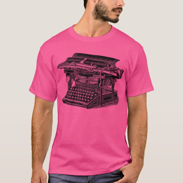 T-shirt Machine à écrire vintage - Noir (Devant)
