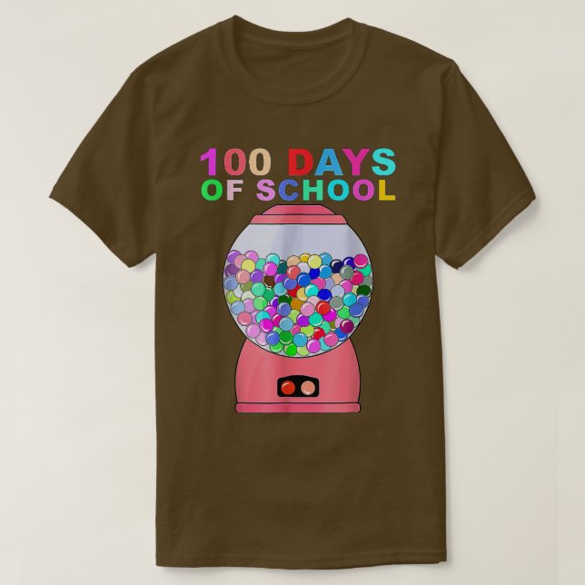 T-shirt Machine à Gumball 100 Jours D'école Pour Enfants O (Design devant)