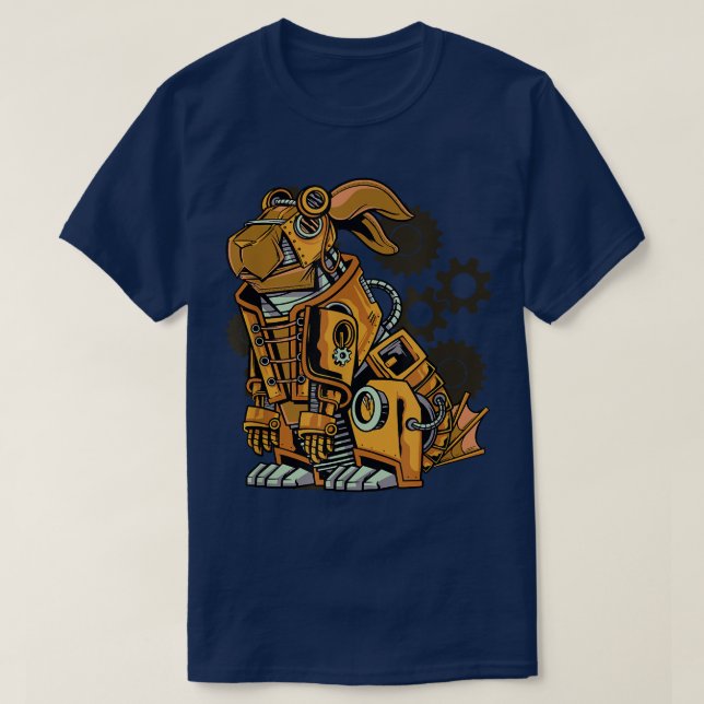 T-shirt Machine à lapin Steampunk mécanique  (Design devant)