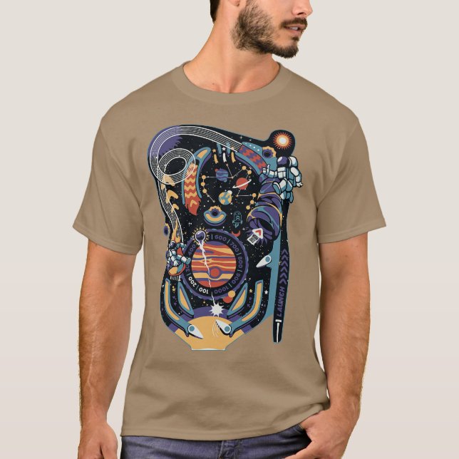 T-shirt Machine à pinball spatial par Tobe Fonseca (Devant)