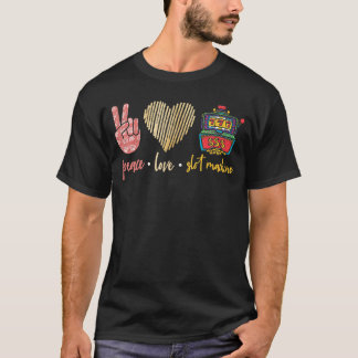 T-shirt Machine à sous Peace Love Lucky Las Vegas Casino G