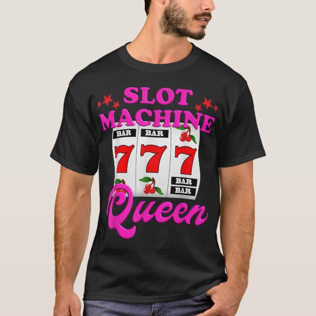 T-shirt Machine à sous Queen Casino Las Vegas Gambling Cas (Devant)