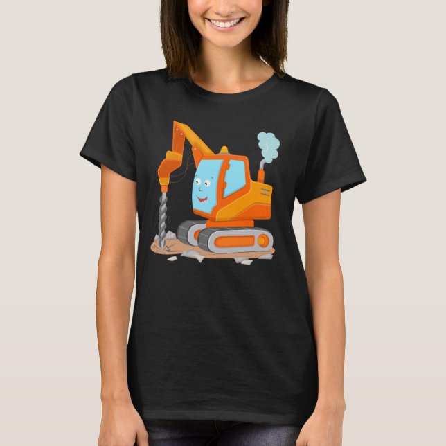 T-shirt Machine, chantier, véhicule de construction, (Devant)