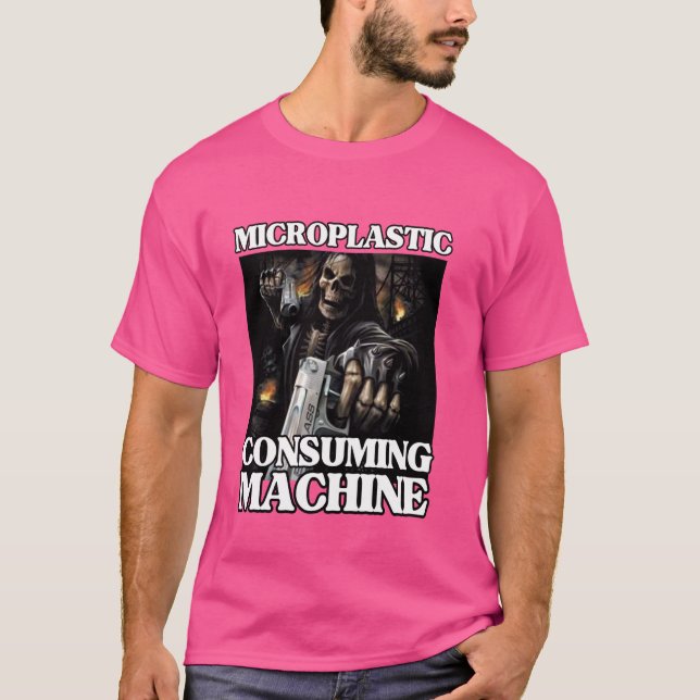 T-shirt Machine de consommation de microplastique drôle Ed (Devant)