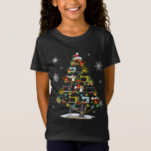 T-Shirt Machines à coudre Xmas Tree Lights Quilters Christ