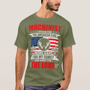 T-shirt Machiniste américain Drapeau Machiniste Tee Don