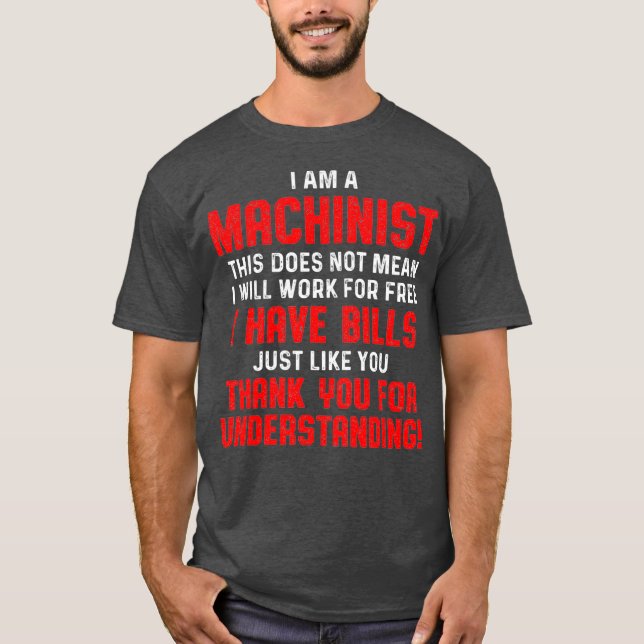 T-shirt Machiniste Comprendre Machine Operator Machines (Devant)