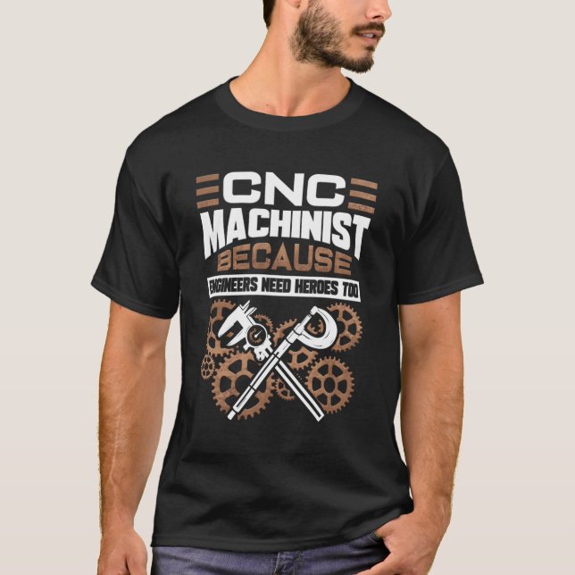 T-shirt Machiniste De Cnc (Devant)