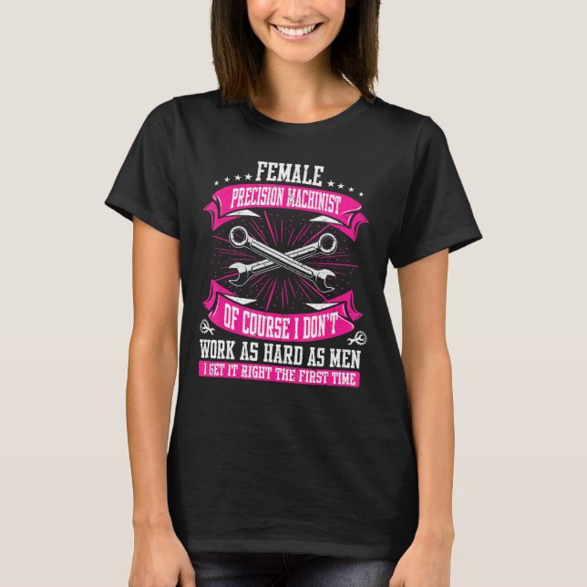 T-shirt Machiniste De Précision Femme Cnc (Devant)