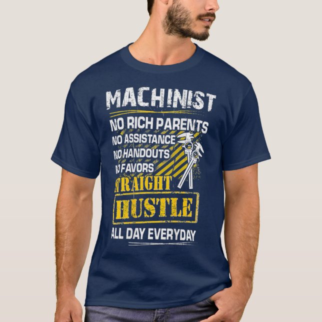 T-shirt Machiniste droite Hustle tous les jours (Devant)