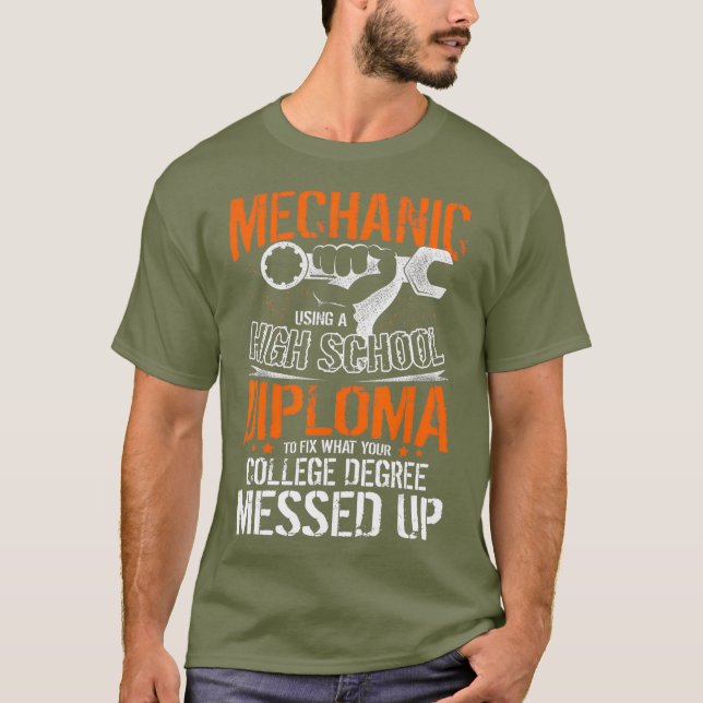 T-shirt Machiniste Mécanicien De Tee À L'Aide D'Un Lycée (Devant)