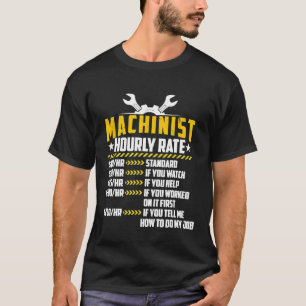 T-shirt Machiniste Taux horaire Mécanique Réparation de ma