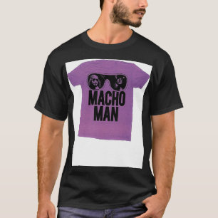 T-shirt Macho Man Wrestler Old School Purple Adulte