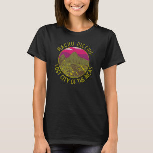 T-shirt Machu Picchu Pérou Cercle retro désorganisé