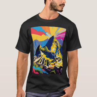 T-shirt Machu Picchu Pérou Design En Style Pop Art