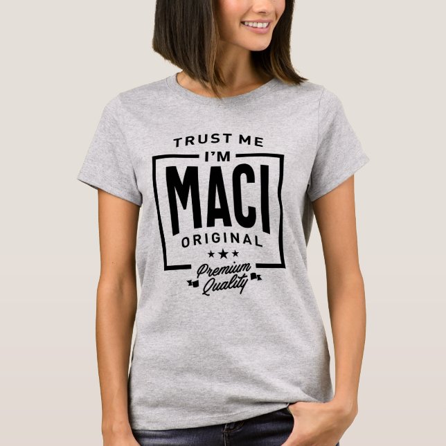 T-shirt Maci Nom personnalisé Cadeau Anniversaire (Devant)