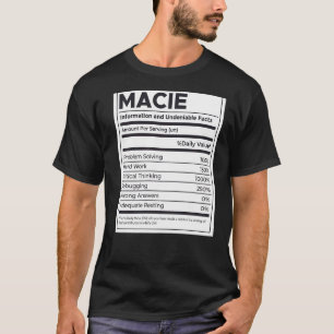 T-shirt Macie Nutrition Information Problème Résoudre Dur