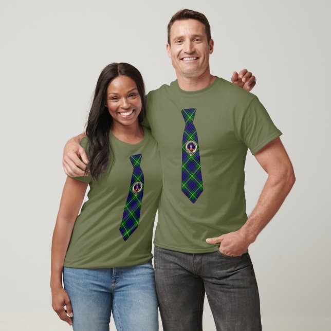T-Shirt MacIntyre Tartan Cravate avec Badge (Unisexe)
