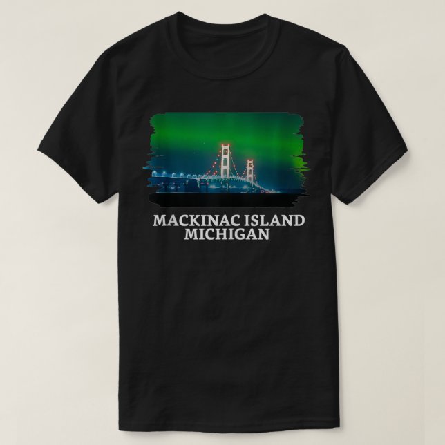 T-shirt Mackinac Island Bridge Michigan Great Lakes Huron  (Design devant)