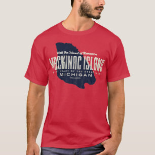 T-shirt Mackinac Island Michigan Island Map