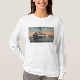 T-shirt Mackinac, MI - vue de vapeur de Sainte Marie