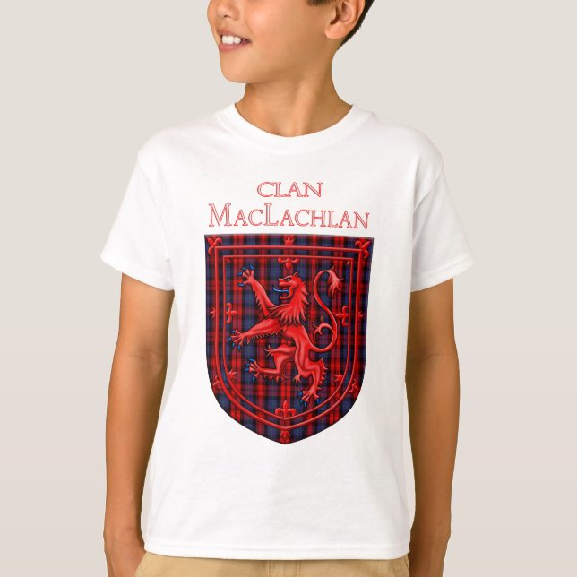 T-shirt Maclachlan Tartan Scottish Plaid Lion Rampant (Devant)