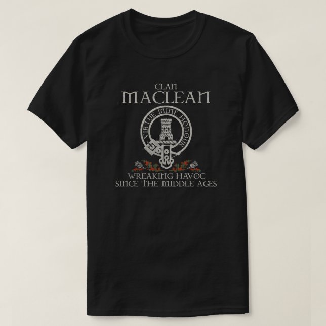 T-shirt MacLean de Duart Clan crête de nom écossais tarta (Design devant)