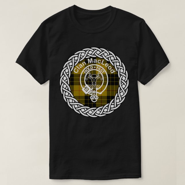 T-shirt MacLeod Scottish Clan nom de famille tartan cre (Design devant)