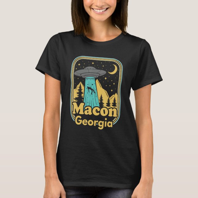 T-shirt Macon Georgia Oufo Alien Hunter 80s State Pride (Devant)