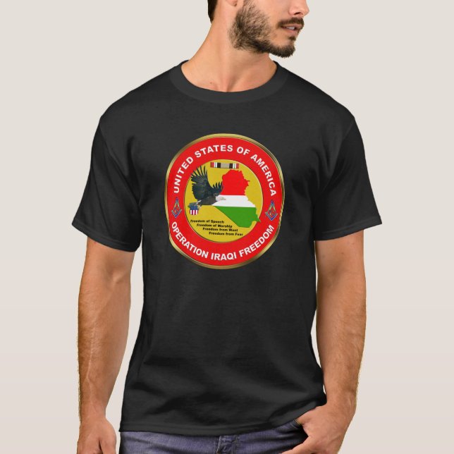 T-shirt Maçon IRAKIEN de liberté des Etats-Unis (Devant)