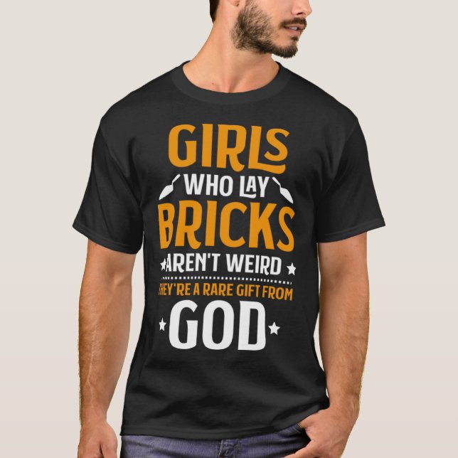 T-shirt Maçonnes Qui Posent Des Briques Maçon (Devant)